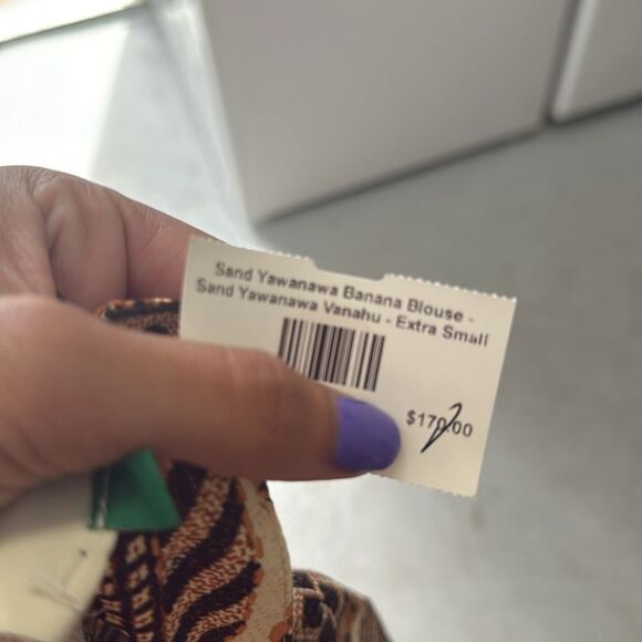 FARM RIO Vintage Patterned Long Sleeve - Yawanawa Banana Blouse - Size XS - NWT - Picture 8 of 8